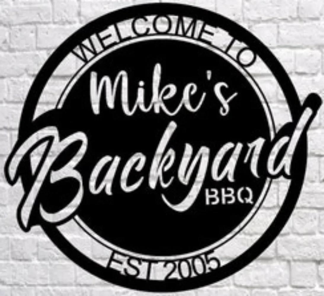 Персонализированный металлический знак для барбекю на заднем дворе наружное