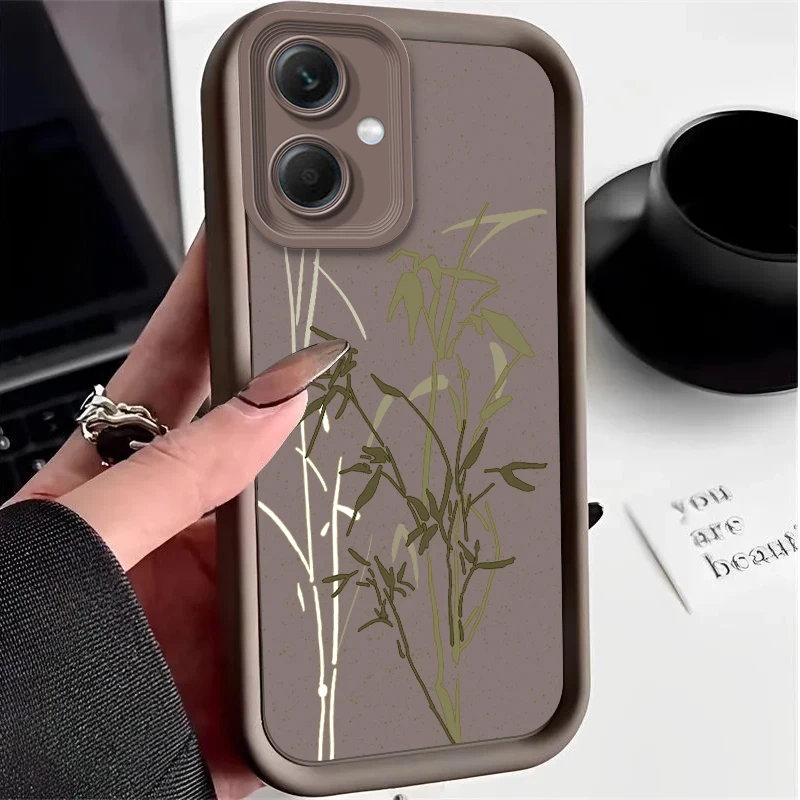Bamboo Leaf Case for Xiaomi Redmi Note 13 12 Pro Plus 4G 5G 13C 12C Turbo 11 11S 10 10S 9 10A 10C 9C A2 A1 Soft Silicone Cover