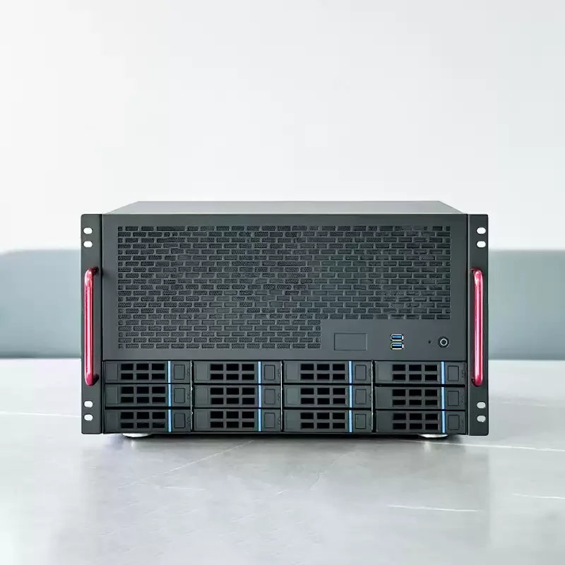 Фото Серверный корпус 4U на 12 дисков с 8 полноразмерными слотами PCIe, поддержкой материнских плат ATX и блоков питания, корпус для корпоративного NAS-хранилища №2