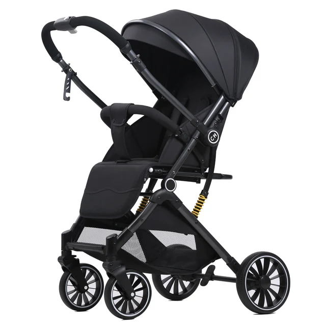 Baby Strolle Two-way Ultra-light Stroller Can Sit And Lie Simple One-button Folding High-view Newborn Baby Umbrella Car 1