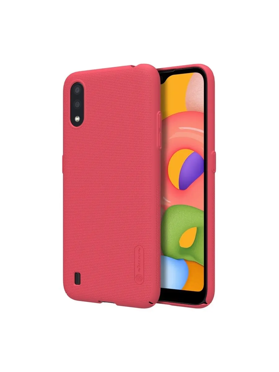 Накладка Nillkin Frosted Shield Samsung Galaxy A01 A015F (2019) красныи пластик |
