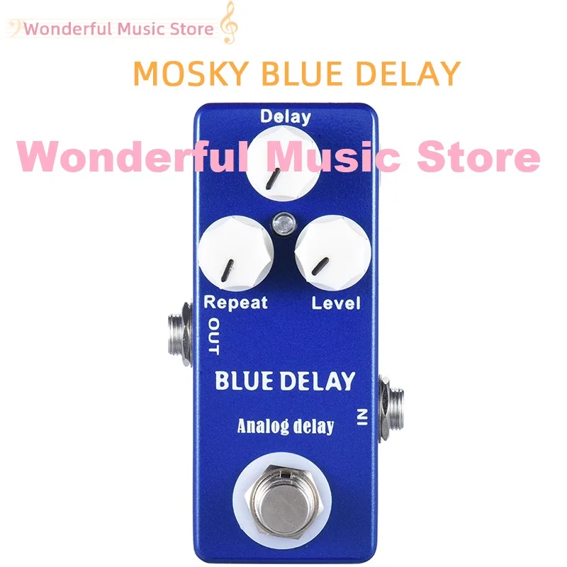 

Мини-педаль для гитары Mosky Deep Blue Delay с эффектом True Bypass