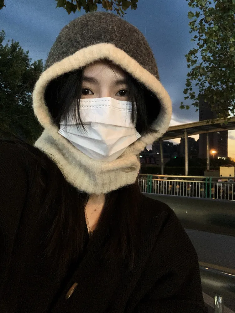 

Женская вязаная шапка, Балаклава, зимние шапки, устойчивые к пиллингу, Женский Осенний головной убор, облегающая шапка, шапки для взрослых, шапки-ушанки, шарф, шапка