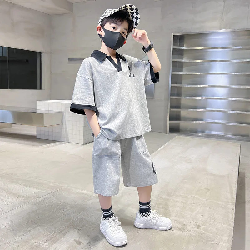 

Summer Kids Boys Clothing Sets Children Casual T-Shirt Short Sleeve + Shorts 2pcs Suit Teen Sport Clothes 4 6 8 9 10 11 12 14 Y