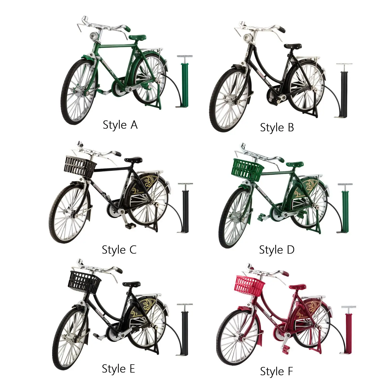 

Модель велосипеда в масштабе 1/10, литая миниатюрная Классическая велосипедная игрушка из сплава, миниатюрный металлический велосипед в винтажном стиле для дома и помещений