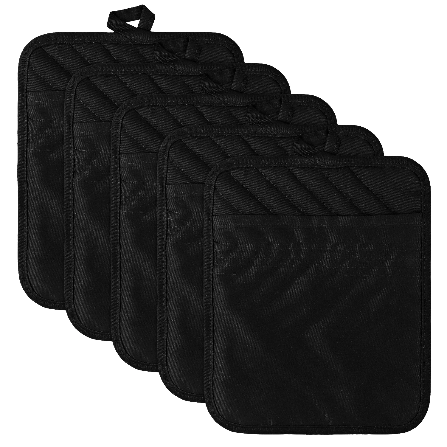 

Набор Из 5 Универсальных Кухонных Перчаток-рукавиц Из Хлопка И Полиэстера С Петлей, Нескользящих, Прочных