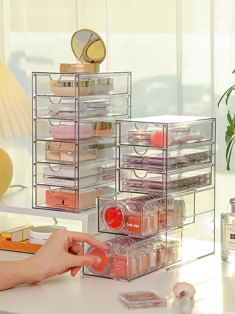 

Acrylic Lipstick Stationery Storage Display Transparent Stand Box Organizer Cosmetic Drawer Jewelry Stack-able Makeup Box Holder