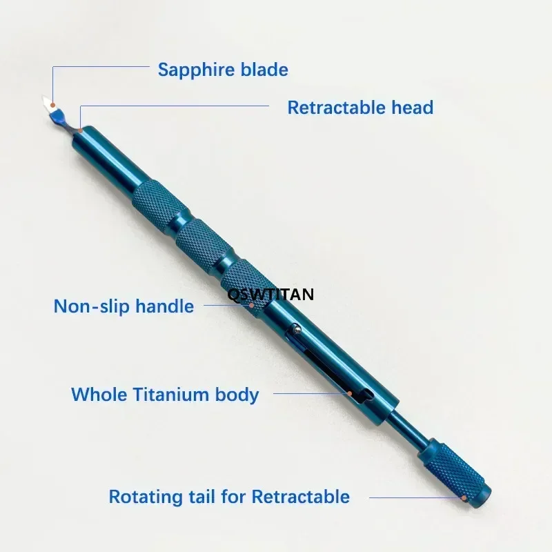 Флюоресцентный хирургический инструмент с сапфировым лезвием и рукояткой