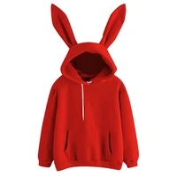 indie woman long sleeve sweatshirt goth pullover tops women sudaderas fall womens solid hoodie y2k cute kawaii rabbit hoodies