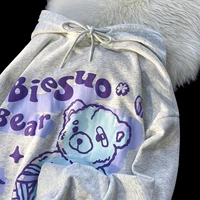 cute bear pattern harajuku hoodie women autumn loose long sleeve sweatshirt kawaii casual student hoodie streetwear y2k top