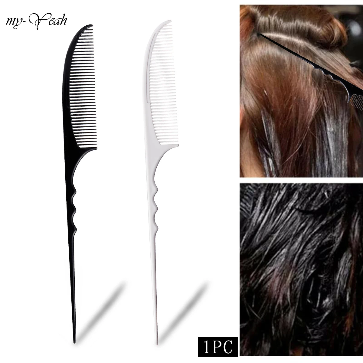 

1PC Barber Anti-Static Hair Comb Hairstyling Rat Tail Hairbrush Moon Style Comb Salon Dyeing Haircutting Hairdressing Tools