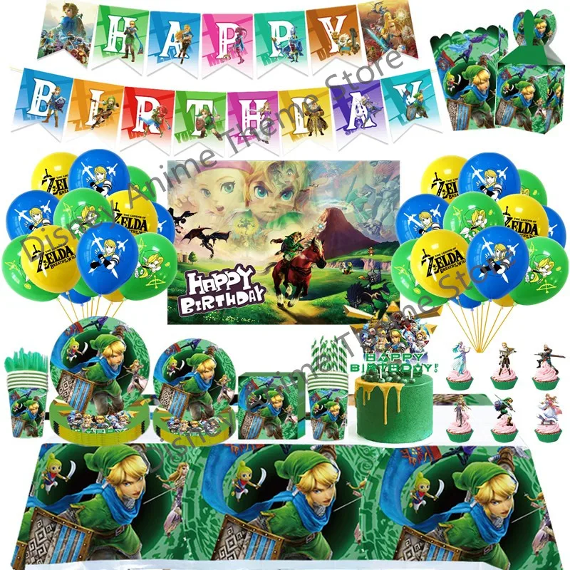 

The Legend of Zelda Birthday Party Decoration Tableware Kids Boys Girls Game Balloons Tablecloth Baby Shower Backdrop Supplies