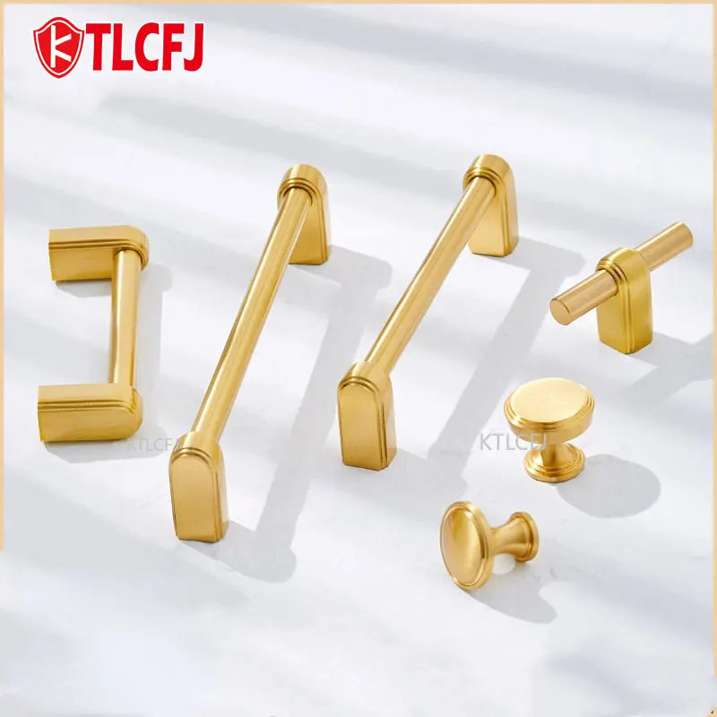 

KTLCFJ Modern Luxury Wardrobe Dresser Cupboard Cabinet Door Drawer Pulls Brass Furniture Handle Shoe Box Wine Bar Knobs