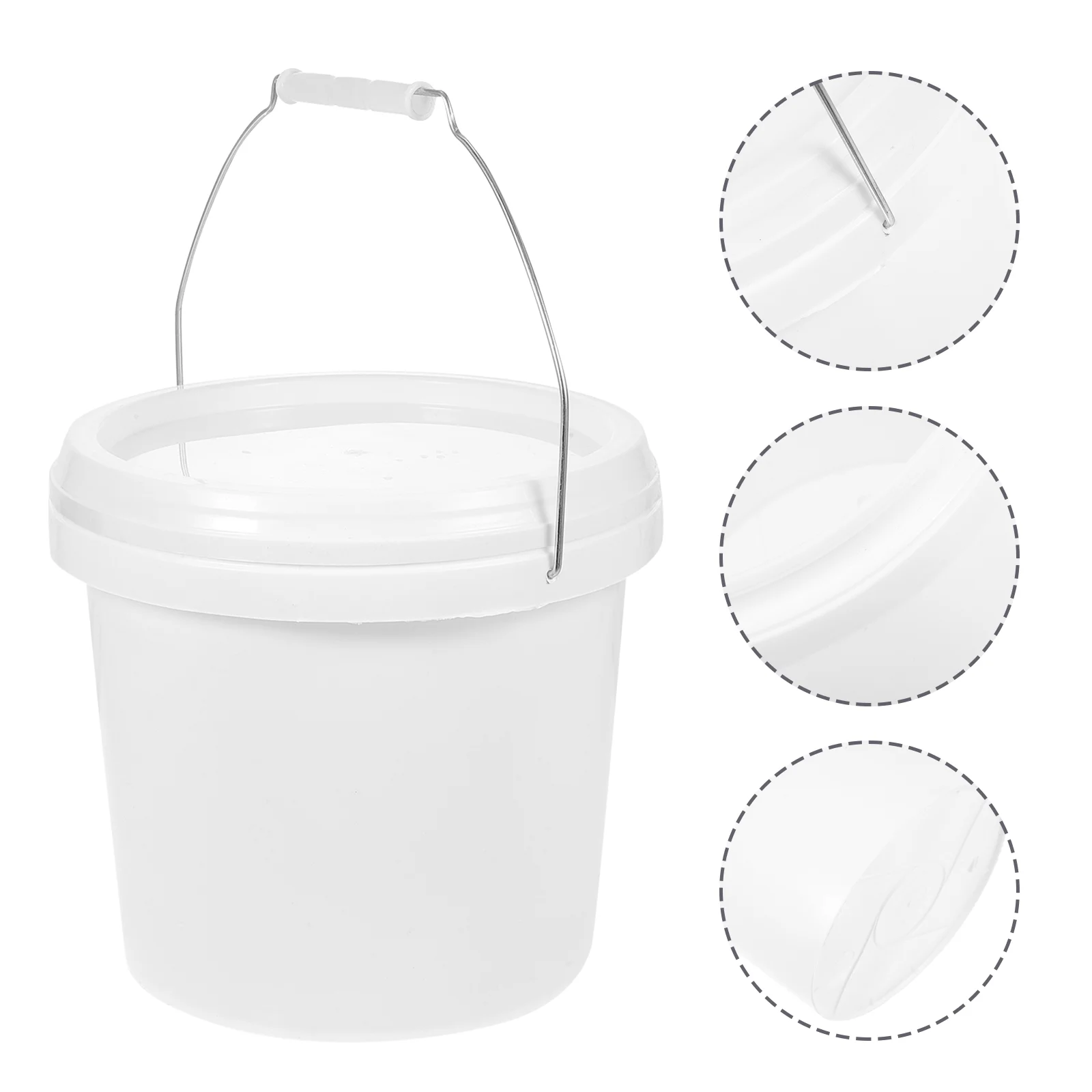 

5l Bucket Lid Hand-held Storage Container Outdoor Color Mixing Pigment Multi-functional Metal Pail Painting