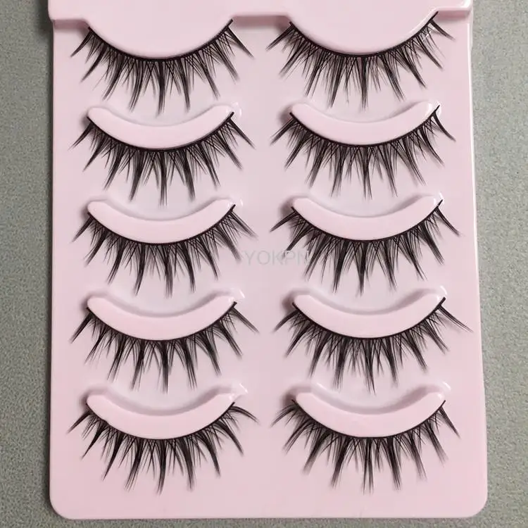 

New Naturally Long Hard False Eyelashes Middle Thick Little Devil Eyelashes Cos Big Eyes Barbie Fairy Hair 5 Pairs
