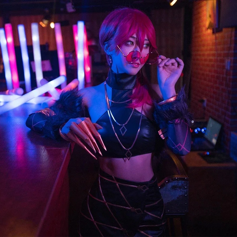 Игра KDa All Out Evelynn карнавальный костюм жилет юбки женские сексуальные наряды