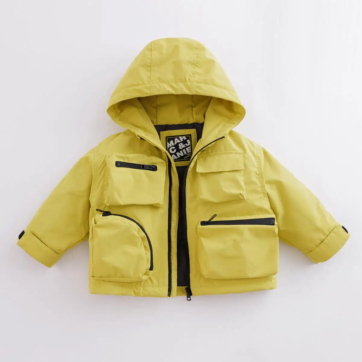 marc&janie Boys' Spring Autumn Work Style Multi-Pocket Loose Dropped  Shoulder Jacket Toddler Boys Coat 221521