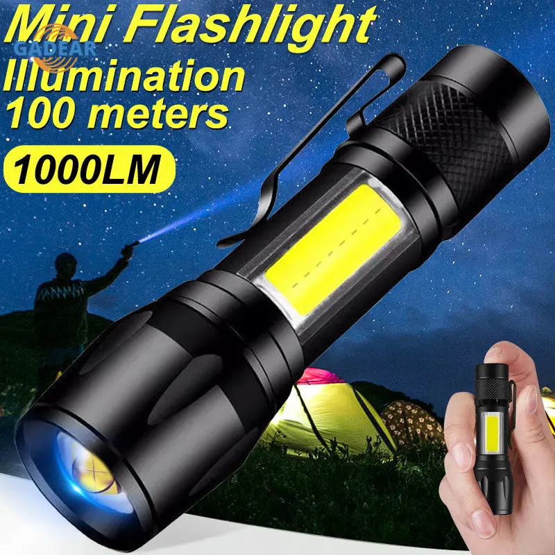 

Flashlight Rechargeable LED Flash light Zoom Torch Outdoor Camping Lamp LED Lantern Waterproof Tactical Flashlights