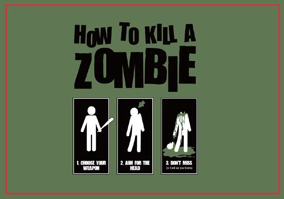 

Decorative Fun Magnets 78*54*3mm How to kill a ZOMBIE Metal Wrapped Magnets 20223 Fun Gift Drop Shipping Accept