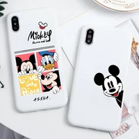 funny cartoon mickey mouse phone case for iphone 13 12 11 pro max mini xs 8 7 6 6s plus x se 2020 xr candy white silicone cover