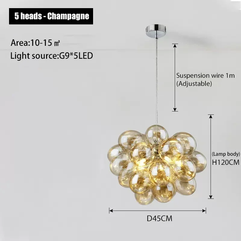 

Люстра JIANKEXING скандинавская из пепельного стекла