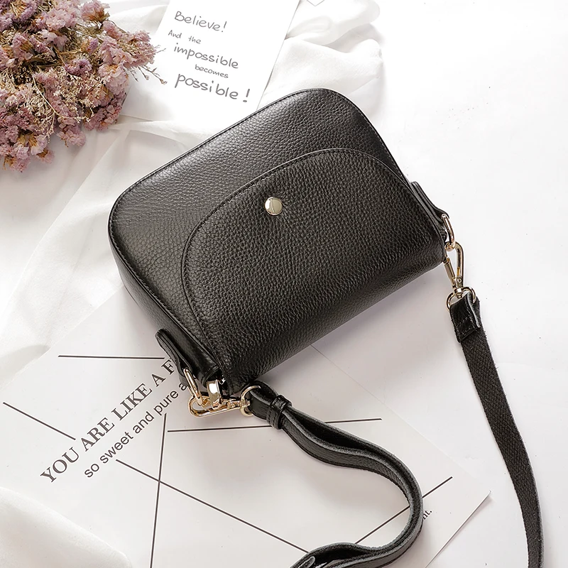 2023 Simple Fashion Small Shoulder Bags For Women Genuine Leather Handbags Excellent Cowhide Ladies Crossbody Flap Bag Purse
