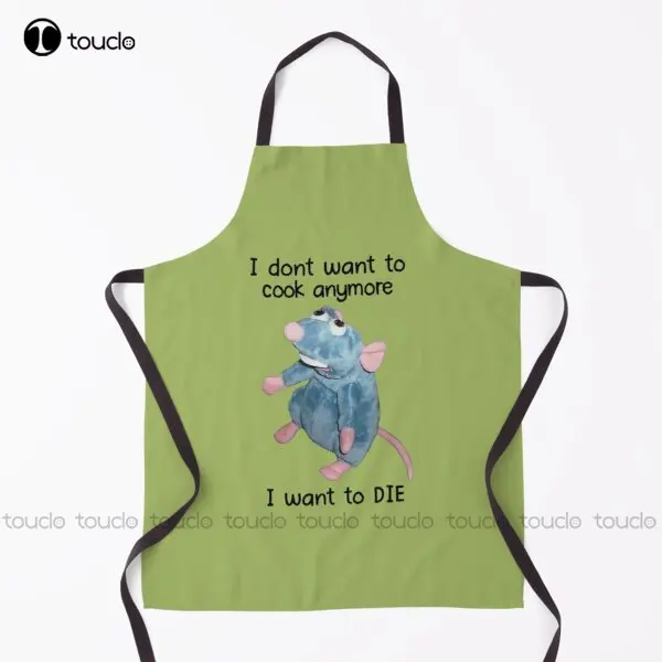 

I Don'T Want To Cook Anymore I Want To Die Ratatouille Remy Apron Pottery Apron For Women Men Unisex Adult Custom Cooking Aprons
