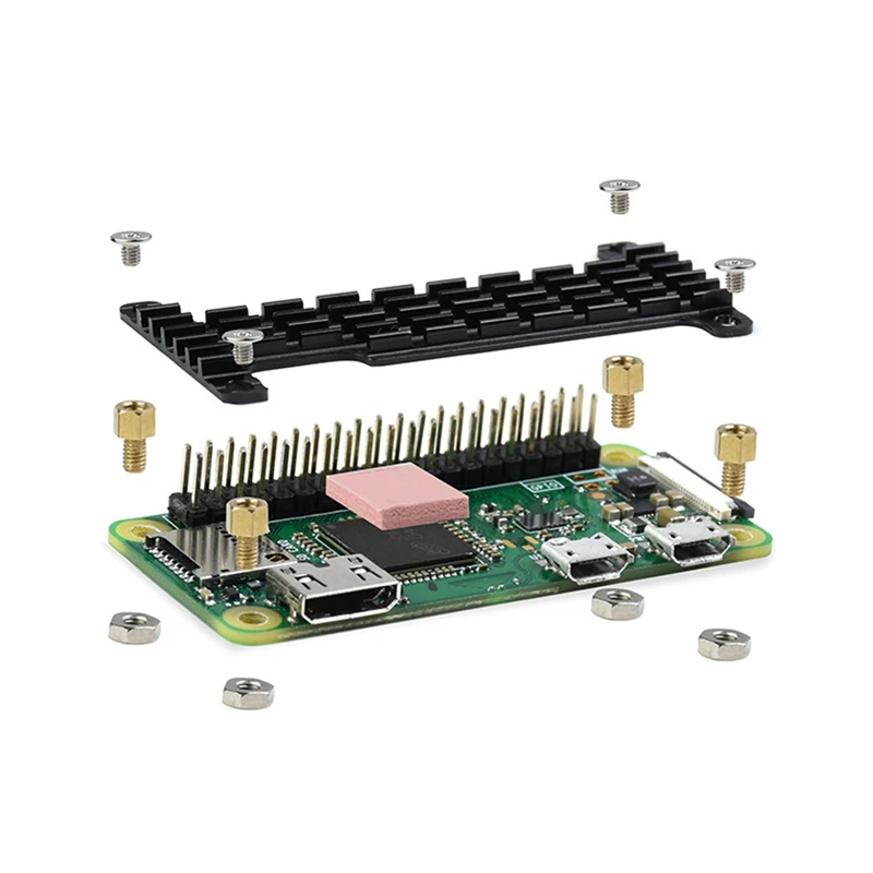 Алюминиевый радиатор для Raspberry Pi Zero 2 Вт/Zero с термопрокладкой W |