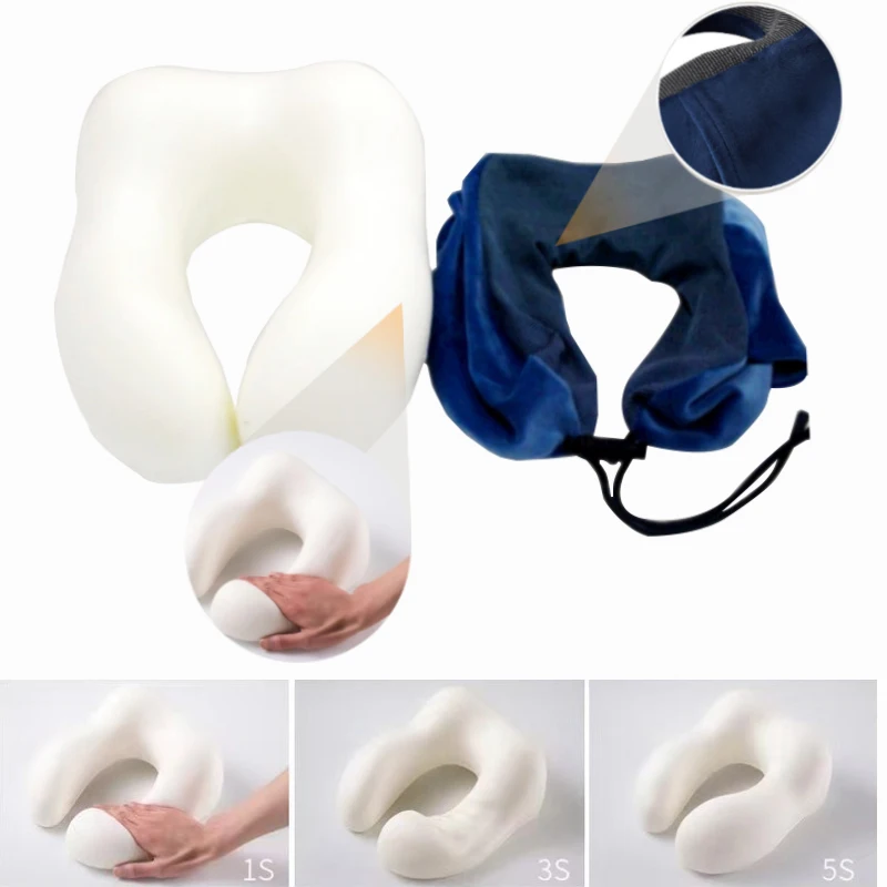 U-образная подушка для шеи из пены с эффектом памяти мягкая портативная