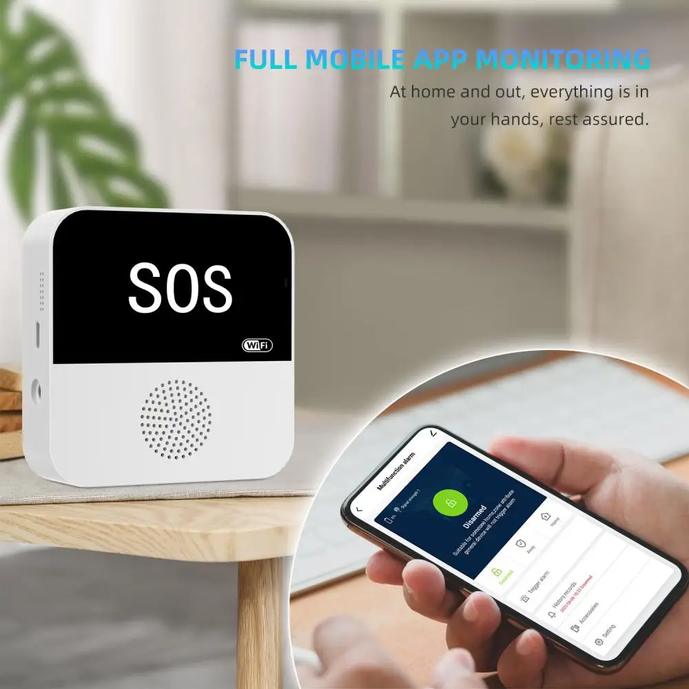 

WiFi Wireless Remote Control Tuya Smart Home One-key Alarm SOS Emergency Call Button Wireless Emergency Button Doorbell