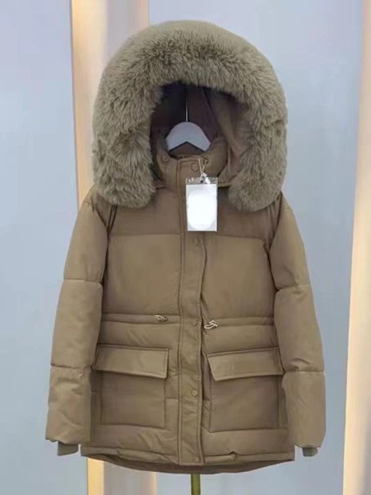 Women's Winter Jacket Thick Warm Parka Hooded Casual Oversize Fur Collor Cotton Padded Parkas for Women Outwear Female 2023