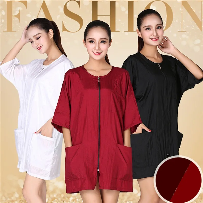 

Professional Salon Smock Stylist Jacket Cosmetology Uniform Zipper Hairdressing Cape SPA Guest Client Kimono Gown Apron Beauty