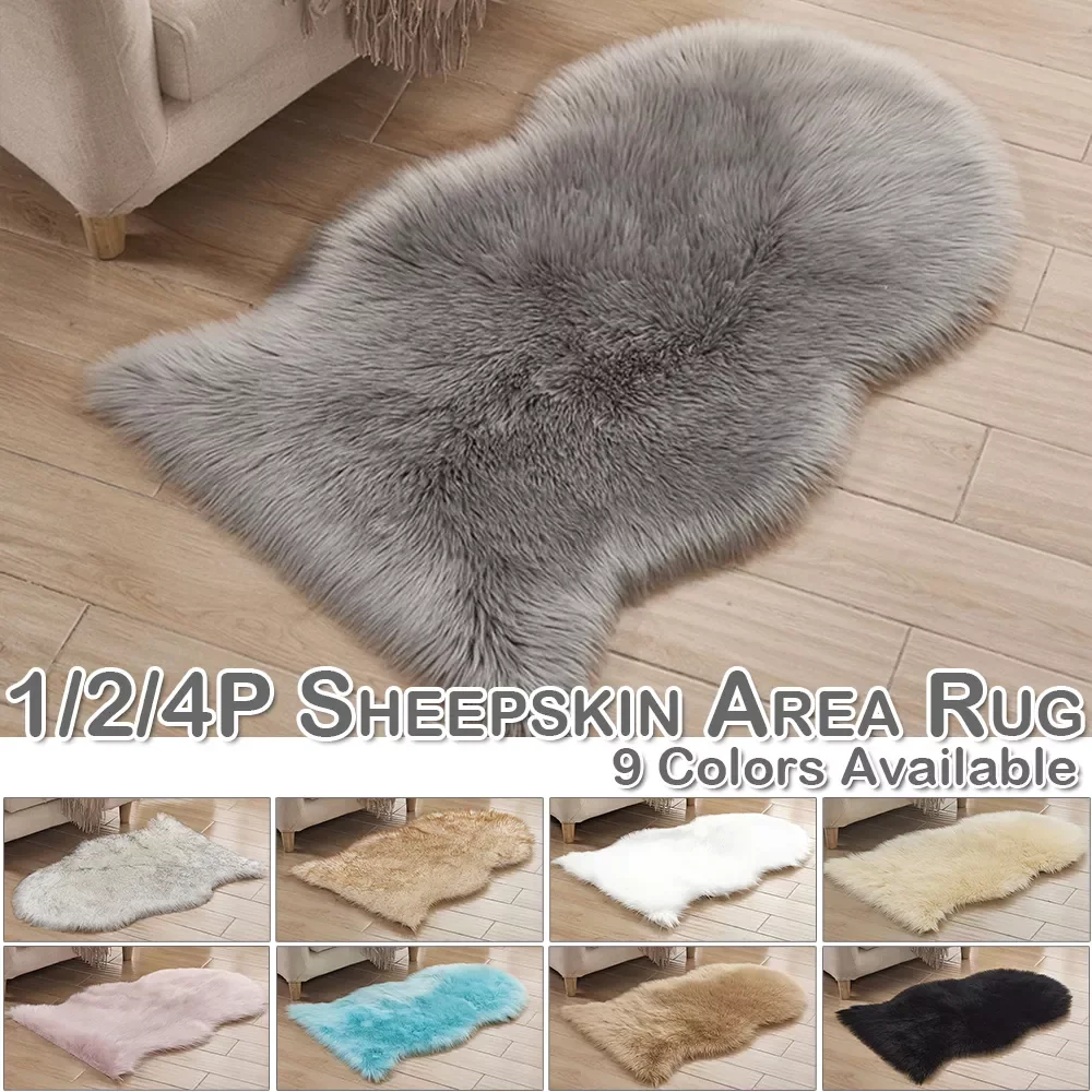 

NEW IN Soft Faux Sheepskin Carpet Living Room Solid Colour Fluffy Shaggy Area Rugs For Chair Sofa Stool Decor Kids Bedroom Plush