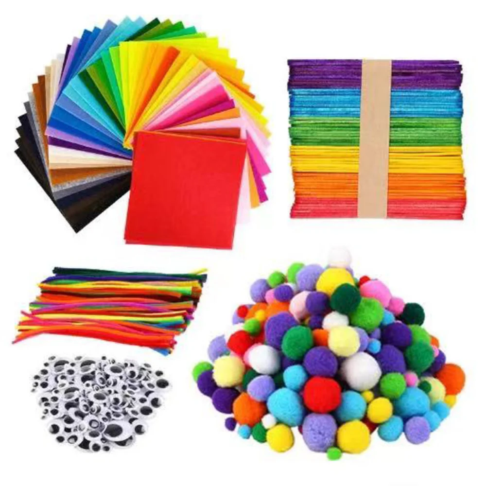 

Colorful Kids Montessori Toys for Children DIY Animals Preschool Plush Educational Toy Sticks Boys Girls Craft Kits for Kids