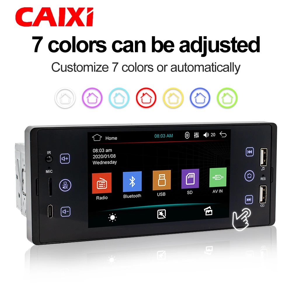 Магнитола CAIXI 1Din стерео MP5 Bluetooth Mirror Link автомобильный мультимедийный плеер на Android