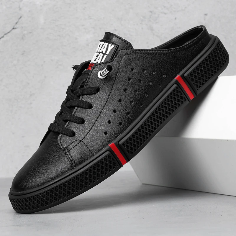 

Лидер продаж, полутапочки для мужчин, модная повседневная обувь, мужская кожаная обувь, удобная повседневная обувь без застежки для мужчин