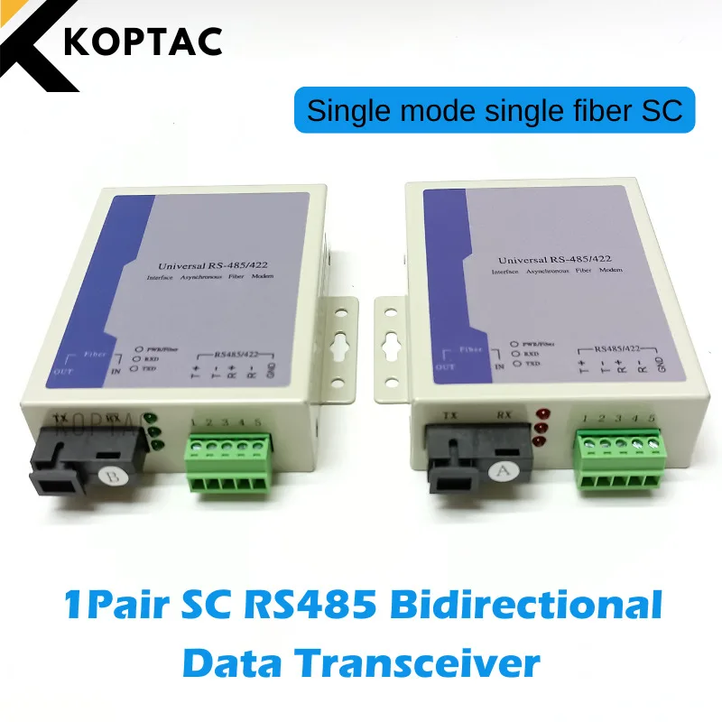 1 пара SC двунаправленный 485 оптоволоконный медиаконвертер трансивер RS485