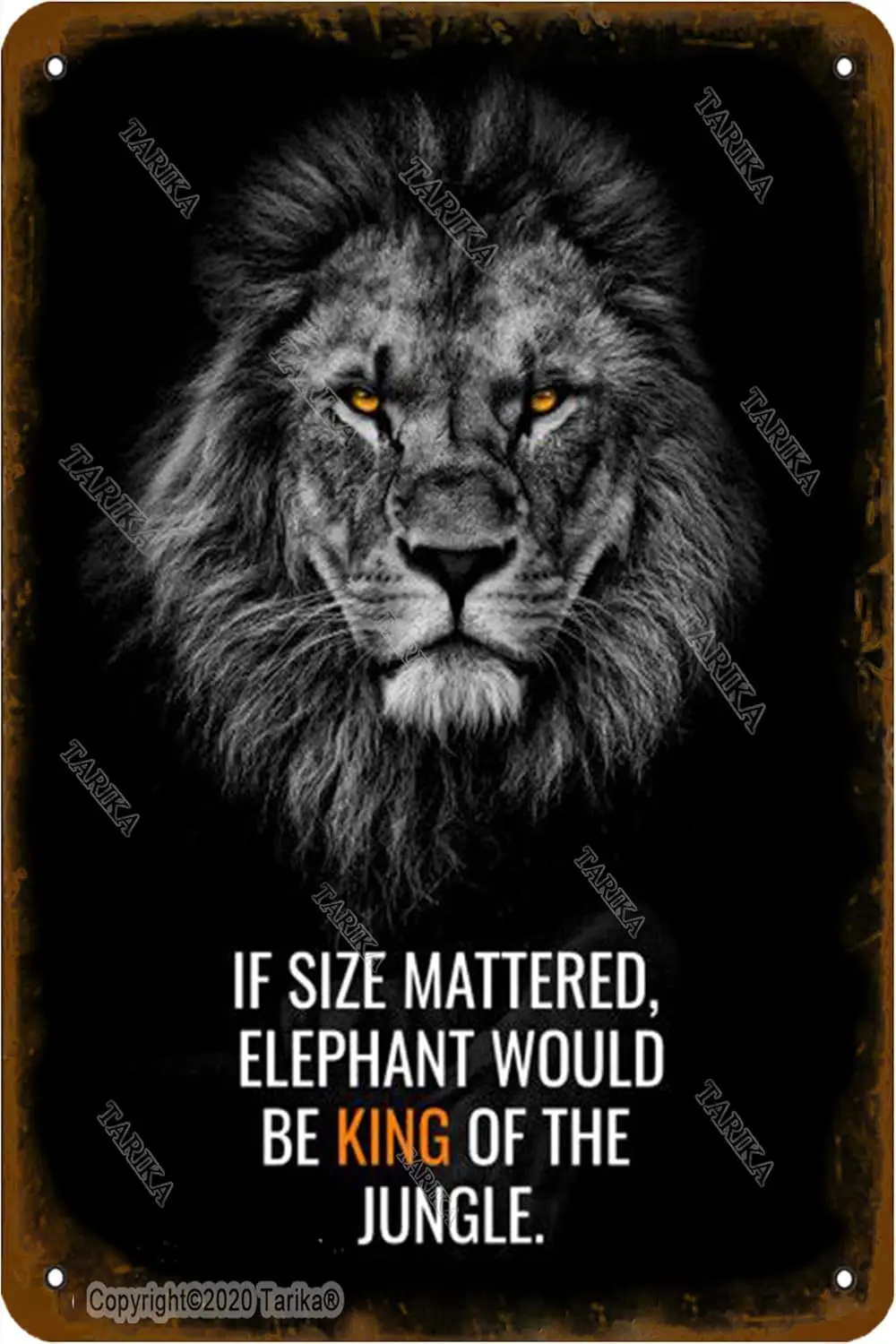 f Sze Mttered Elephnt Would Be Kng of The Jungle 8X12 nch Retro Look Metl Decorton rt Sgn для дома Ktchen Bthroom Frm Grden Grge