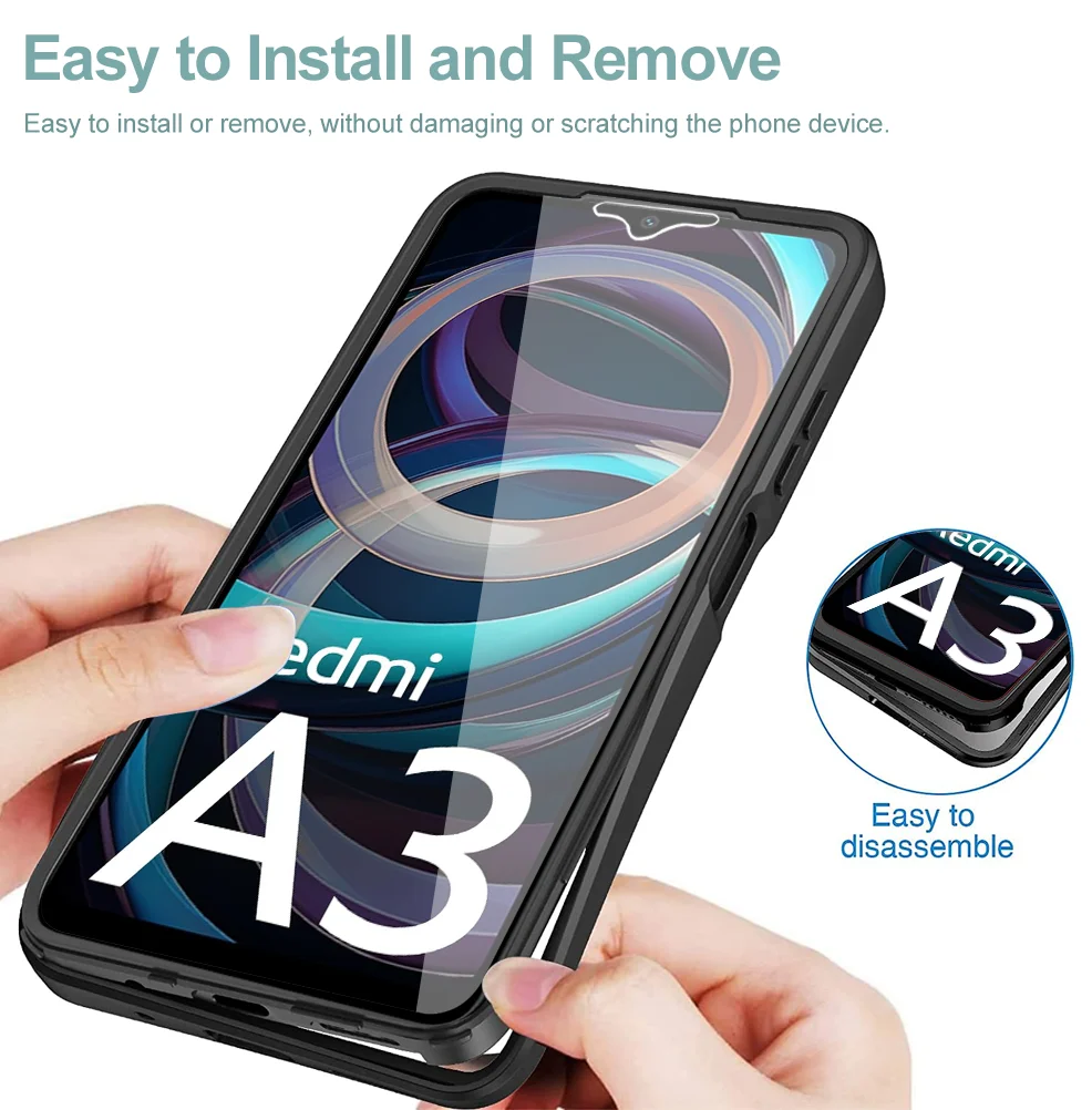 Полноразмерный чехол 360 ° для Xiaomi Redmi A3 защитная пленка экрана роскошная