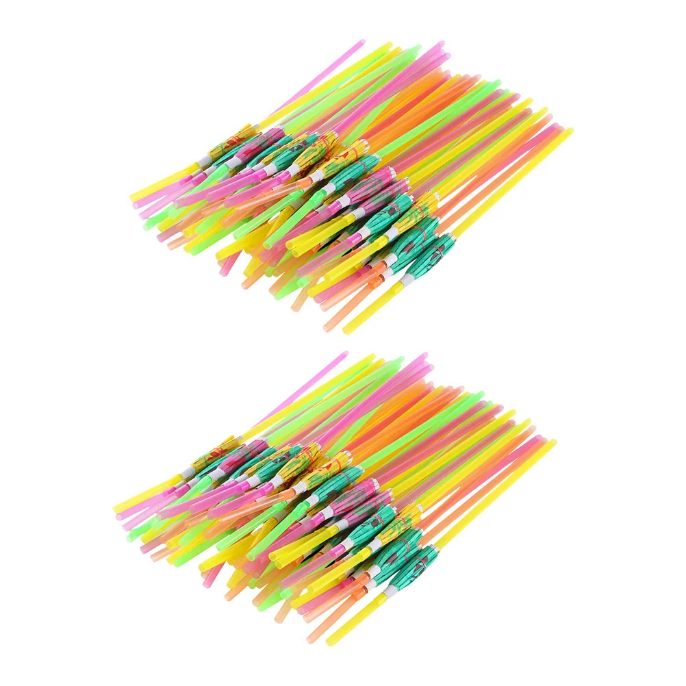 

100Pcs Parasol Drinking Straw Hawaiian Party Supplies Summer Party Straws Umbrellas Party Straws