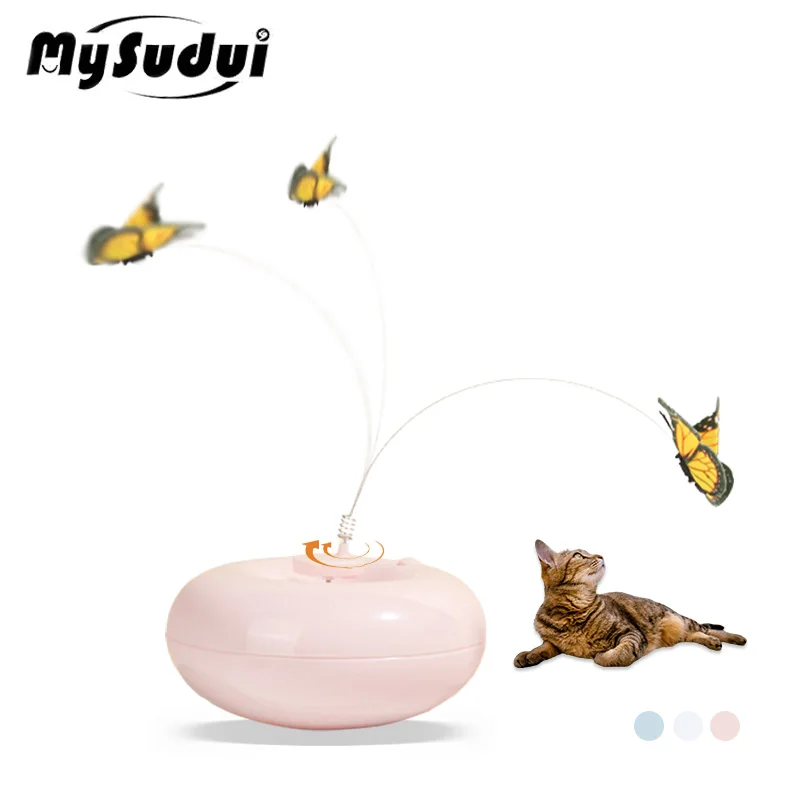 

Mysudui Smart Cat Electronic Toy Squeaker Rotatable Automatic Tease Cat Stick Interactive Cat Toys Exercise Puzzle Training Toys