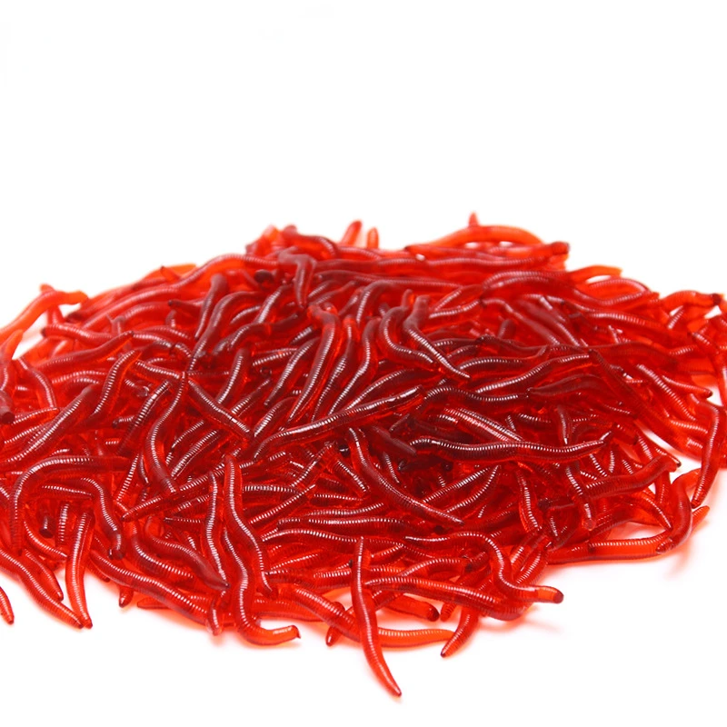 

1000pcs 3.5/5cm 0.3g Soft Lure Fishing Simulation Earthworm Red Worms Artificial Fishing Lure Tackle Lifelike Fishy Smell Lures