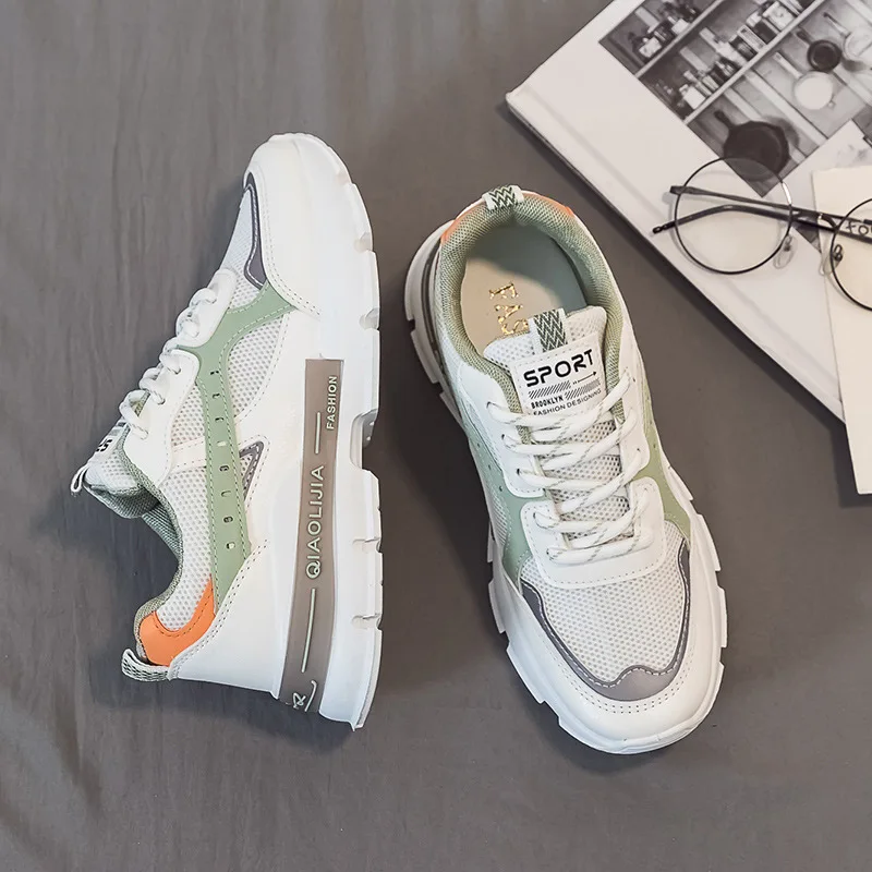 

Women Fashion Sneakers Spring Autumn 2022 New Brand Breathable Platform Shoes Woman Mesh Lace-Up High Quality Ladies Shoe Summer