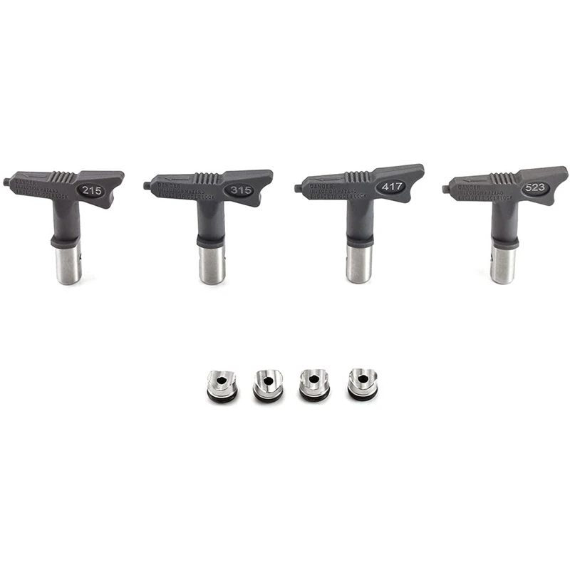 

4 Pieces Reversible Airless Sprayer Tip, Sprayer Nozzle Tips Airless Paint Spray Machine Accessories(215, 315, 417, 523)