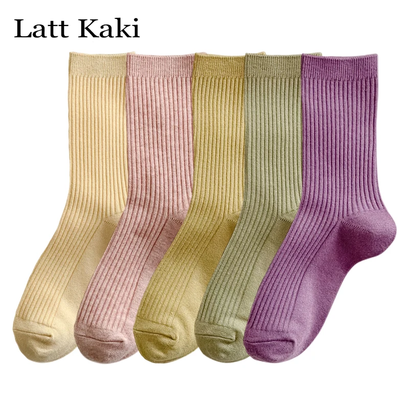 5 Pairs Socks For Women Casual Colorful Fashion Autumn Cashmere Socks Women's Winter 2023 New Absorb Sweat Warm Socks Long Girls