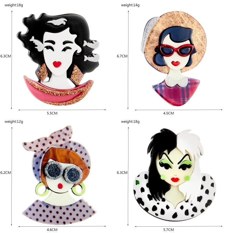 YAOLOGE акриловые женские броши в очках для женщин новые модные Мультяшные