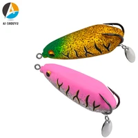 ai shouyu 2pcslot 86mm 25g frog lure soft fishing lure with hook swimbait shiny fishing lure for bass perch pesca