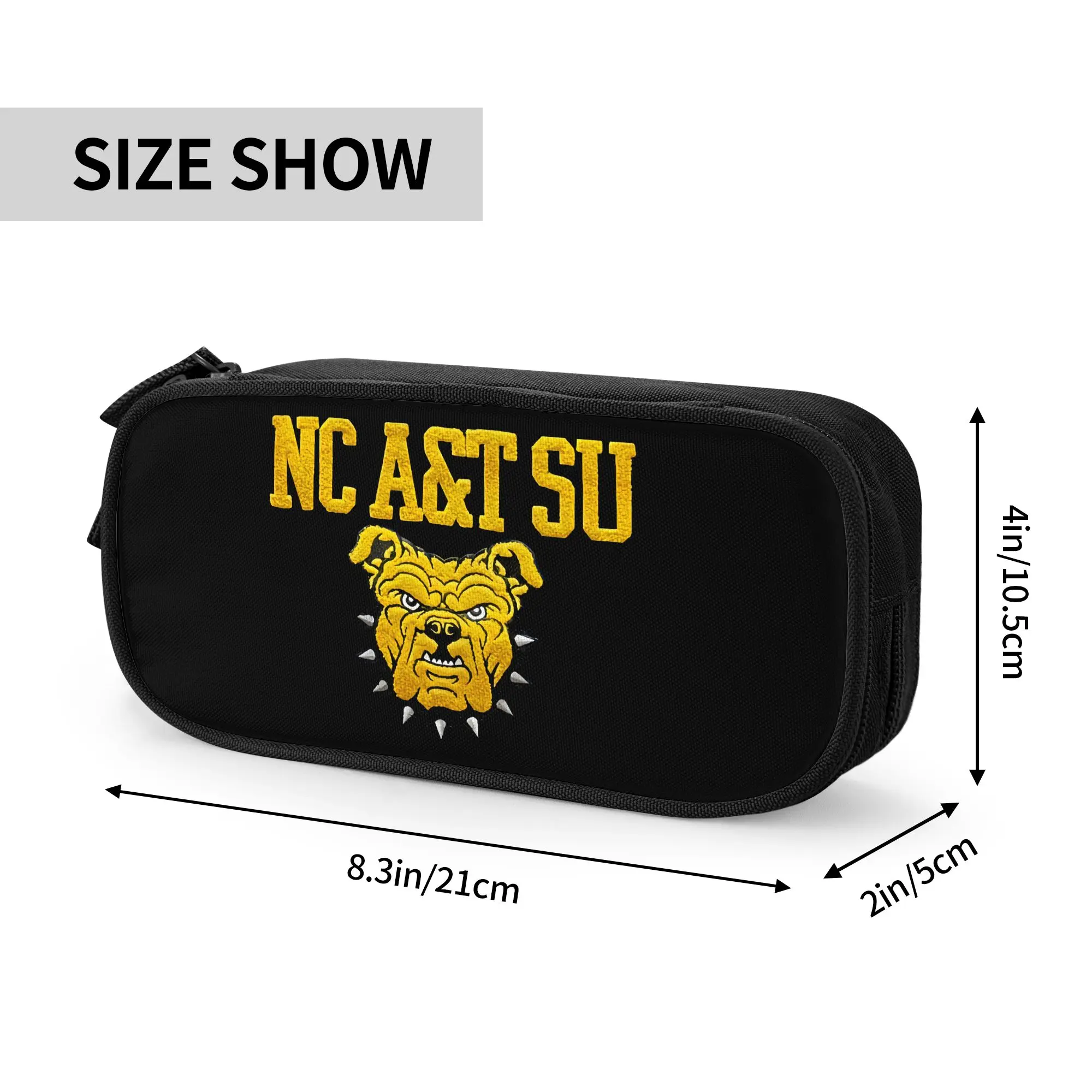 Фото Пеналы Kawaii NC A&T HBCU Fraternity Aggies Bulldog для девочек и мальчиков, вместительные пеналы-косметички, школьные принадлежности №3