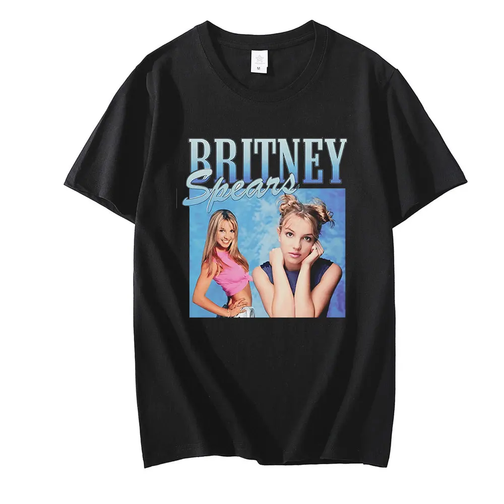 Футболка Britney Spears с красивым фото для мужчин черная хипстерская хлопковая