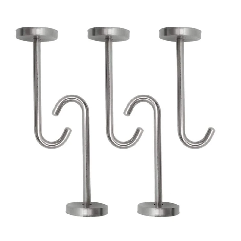 5 Pcs Wall Mount Ceiling Hooks Swag Stainless Steel Round Base Hanger For Hang Plant Baskets